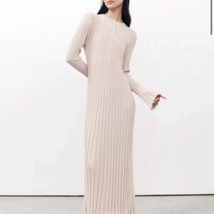 Dissh cream ribbed white long dress Ada